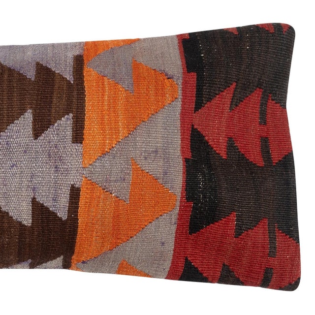 Traditional 12"x28" Vintage Kilim Cushion Cover. Lumbar Pillow Cover. Throw Pillow Cover For Sale - Image 3 of 4