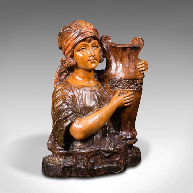 1900s Antique French Female Portrait Bust Candle Holder For Sale - Image 13 of 13