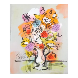 Vase With Flowers (Orange and Purple), Charles Cobelle