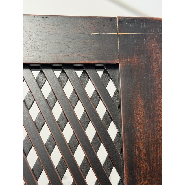 Wood Lattice Folding Screen, Large For Sale - Image 11 of 12