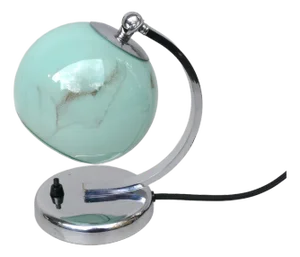 Art Deco Bedside Lamp in Chrome-Plated & Glass Shade, 1930s