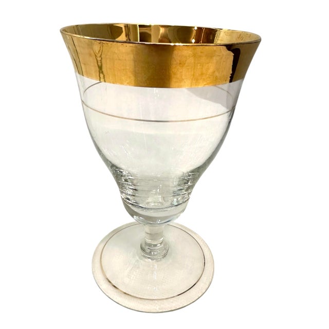 Vintage Dorothy Thorpe Style Goblets With Triple Gold Bands - A Set of 4 For Sale In Birmingham - Image 6 of 9