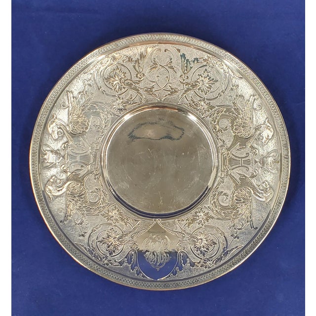 Victorian Mid 19th Century Tiffany & Co Sterling Griffin Dragon Plate Demitasse Saucer 1863 For Sale - Image 3 of 18