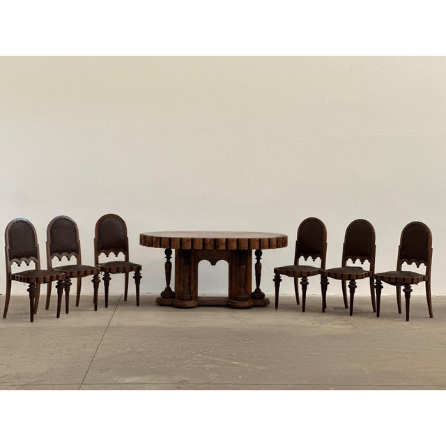 Art Deco Table, Chairs and Sideboards, 1940s, Set of 7 For Sale - Image 13 of 18