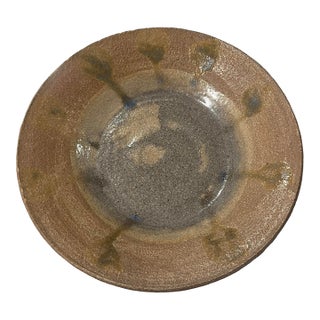 Vintage Mid Century Modern Studio Pottery Ceramic Plate Dish Glazed 1978 Signed Hoszti For Sale