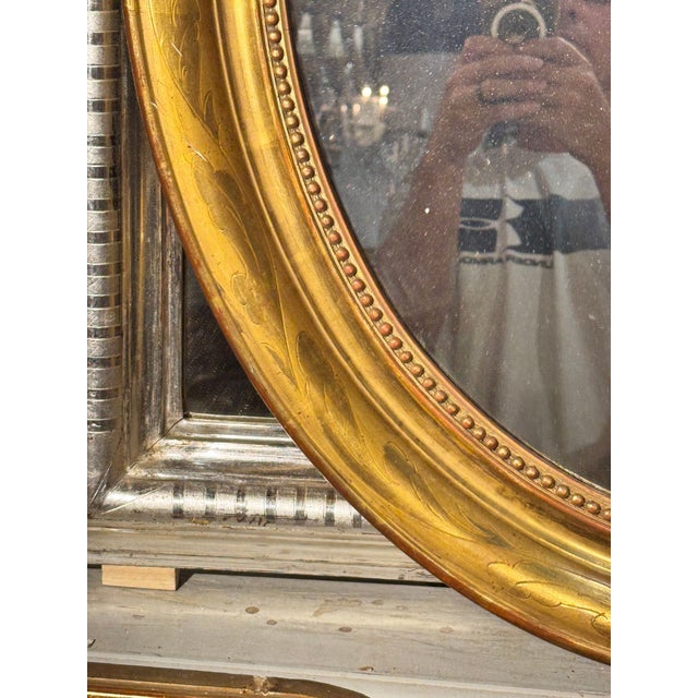 French Louis Philippe Oval Giltwood Mirrors For Sale - Image 4 of 11