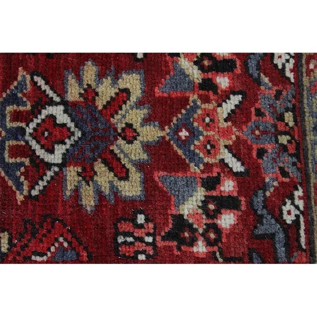 Red 1960s Vintage Persian Heriz Runner Rug 3’9″ X 19’3″ For Sale - Image 8 of 10