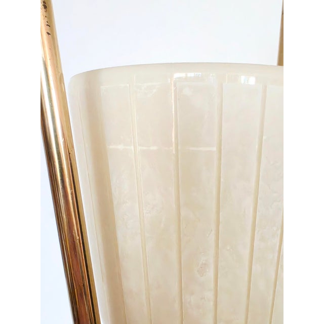 Mid-Century Scandinavian Brass Pendant Lamp with Glass Shade, 1950s For Sale - Image 9 of 18