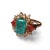 Art Deco 18K White Gold Emerald Tourmaline Diamond Designer Ring Estate For Sale - Image 3 of 3