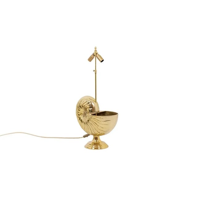 Nautilus lamp in gilded bronze representing a nautilus. French work realized in the 1970s. Dimensions: h 65 x w 32 x d 17...