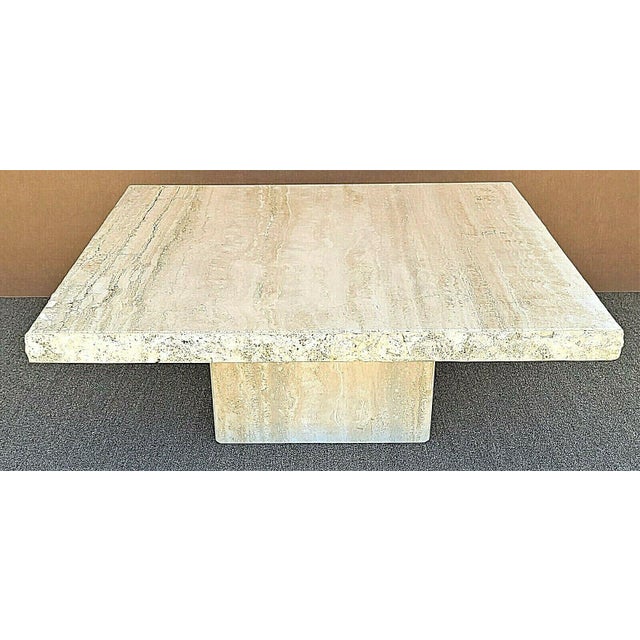 Stone International Italian Travertine Marble Live Edge Coffee Center