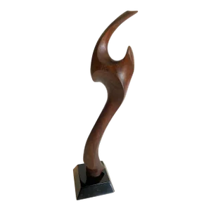 Vintage David Anderson Carved Walnut Wooden Modern Abstract Sculpture