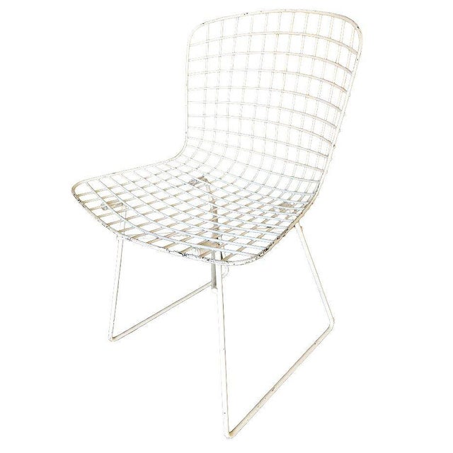 1950s White Bertoia Steel Wire Side Chair by Knoll, Pair For Sale - Image 5 of 11