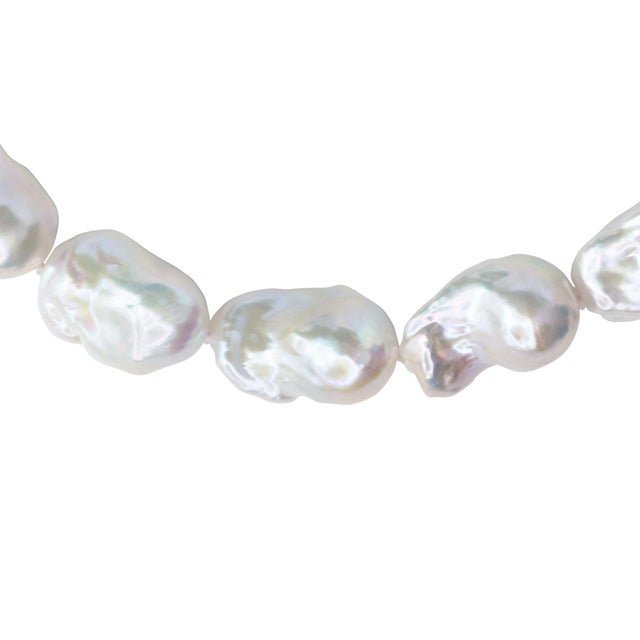 Extra Large White Baroque Pearl Necklace For Sale - Image 11 of 13