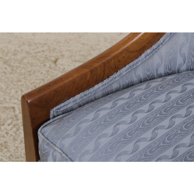 Pair of Baker Walnut Spoon Back Lounge Chairs For Sale - Image 11 of 14
