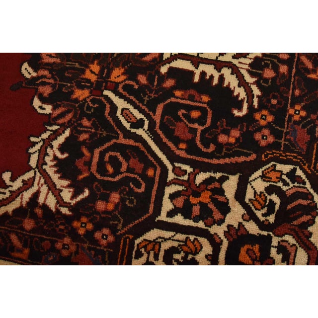 Baloch Rug 7’5” X 11’3” Red Wool Vintage Traditional Hand-Knotted Carpet For Sale - Image 4 of 14