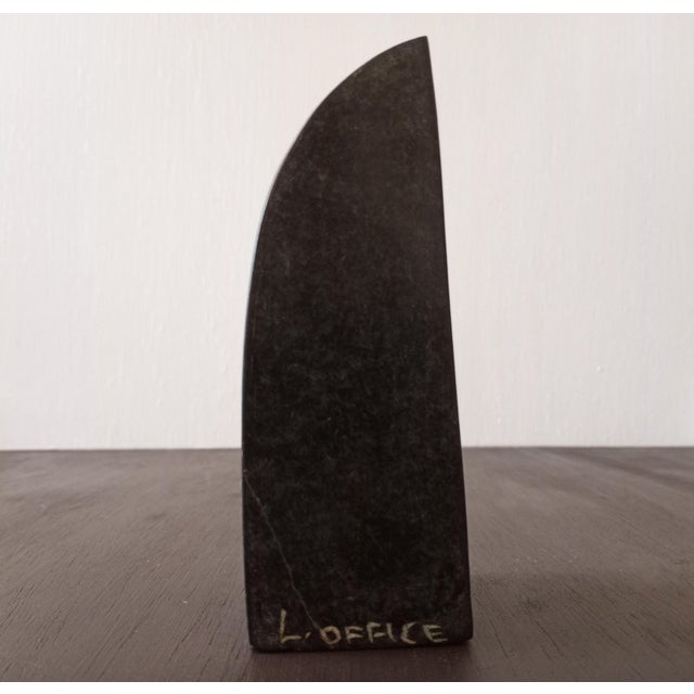 Black Luke Office Signed Shona Springstone Sculpture – Modernist Stylized Head For Sale - Image 8 of 10