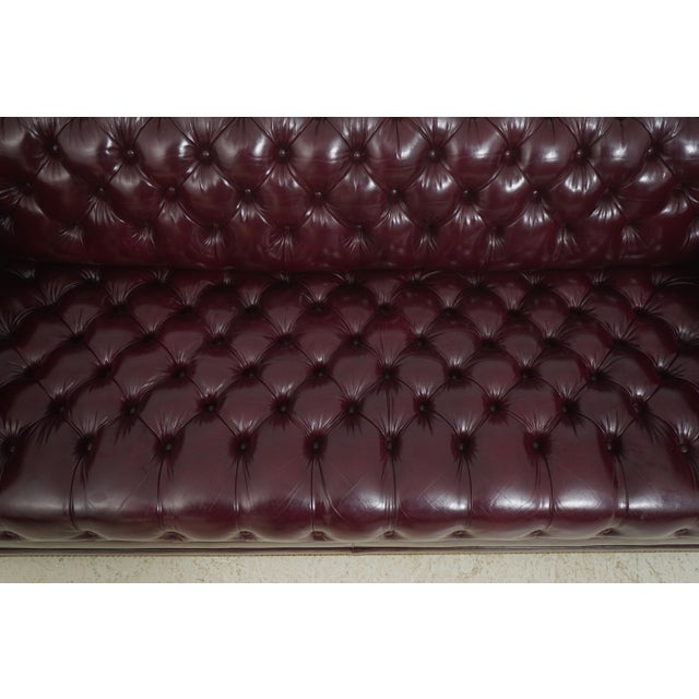 Hancock & Moore Burgundy Leather Chesterfield Sofa For Sale - Image 10 of 18