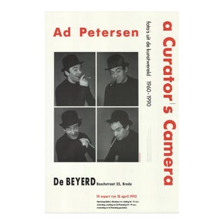 1993 Ad Petersen 'A Curators Camera' Photography Black & White,Red Offset Lithograph For Sale