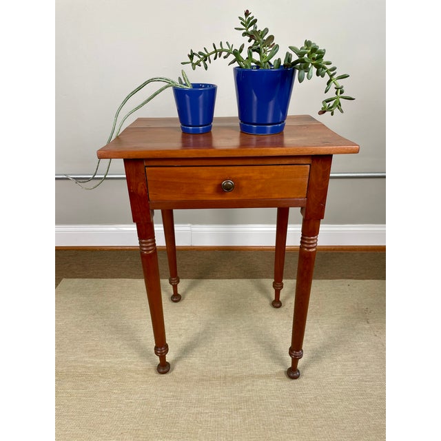 Mid 19th Century Cherry One-Drawer Table W/ Distinctive Feet -- 19th Century For Sale - Image 5 of 16
