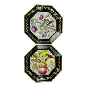 Decorative Pair of Botanical Plates