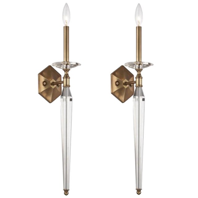 Early 21st Century Hugo Roman Bronze Wall Sconces with Faceted Crystal Drops by Crystorama Lighting, Set of 2 For Sale - Image 5 of 5