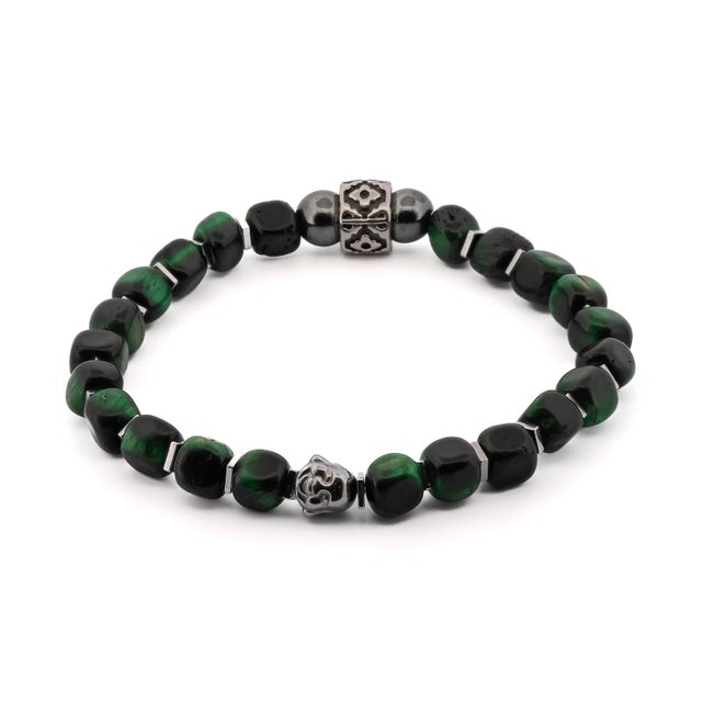 Green Tiger's Eye Buddha Bracelet For Sale - Image 9 of 9