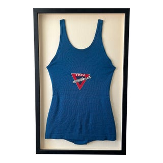 Vintage 1940s Bathing Suit Professionally Framed Shadowbox 36” For Sale