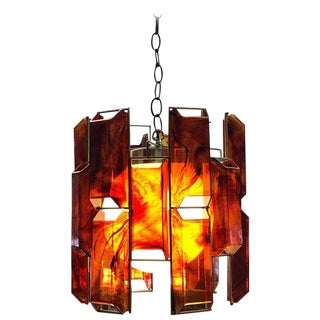 Faux Tortoiseshell Pendant Light For Sale