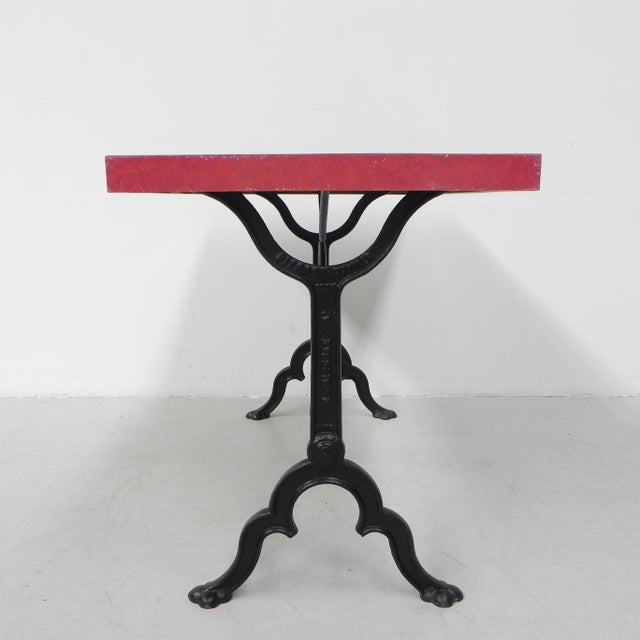 1930s Bistro Table with Cast Iron Base, 1930s For Sale - Image 5 of 18