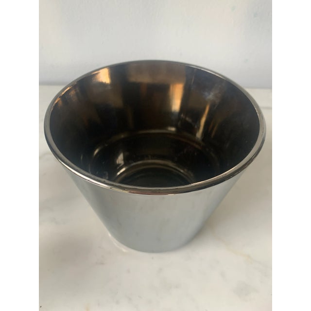 Mid-Century Modern Vitreon Queens Silver Lusterware Old Fashioned Glasses & Ice Bucket Cocktail Set- 5 Pieces For Sale - Image 10 of 12