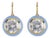Blue Enamel Bezel Drop Earrings, A Pair For Sale