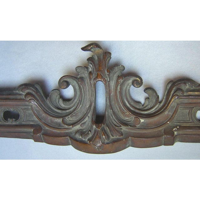 Rococo Antique Bronze French Rococo Architectural Element, Building, Fireplace Fragment For Sale - Image 3 of 6
