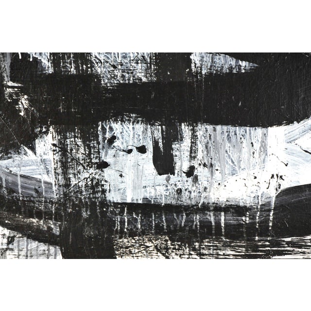 "Gray Runs With Black Whites" Contemporary Abstract Acrylic Painting by Robbie Kemper For Sale - Image 4 of 6