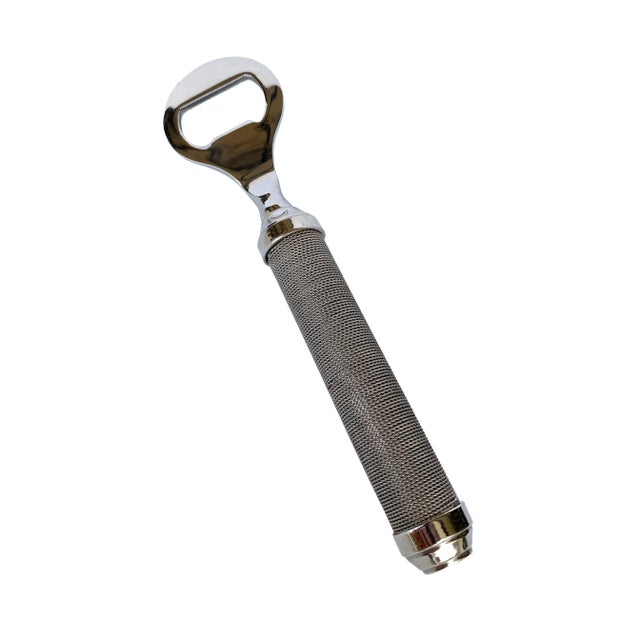 Contemporary Polished-Nickel Ralph Lauren Bottle Opener With a Story to Tell! For Sale - Image 3 of 6