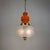Mid-Century Orange & Frosted Glass Pendant Lamp from Targetti, Italy, 1970s, in Very Good conditions. Designed 1970 to...