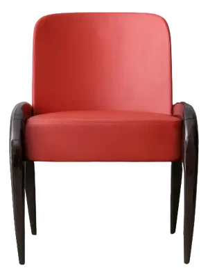 Bright Red Leather and Glossy Lacquered Ash Chair by Casa Casati