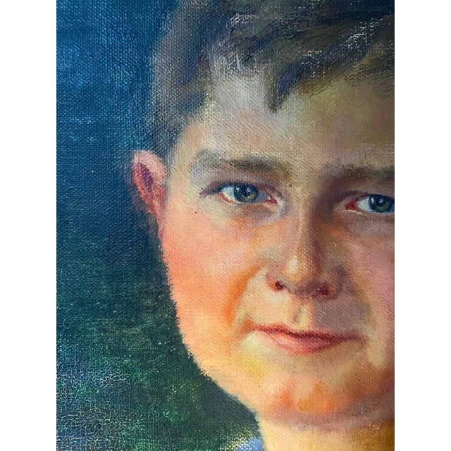 Hannes Fritz-München, Young Boy, Oil on Canvas, 1927 For Sale - Image 6 of 7