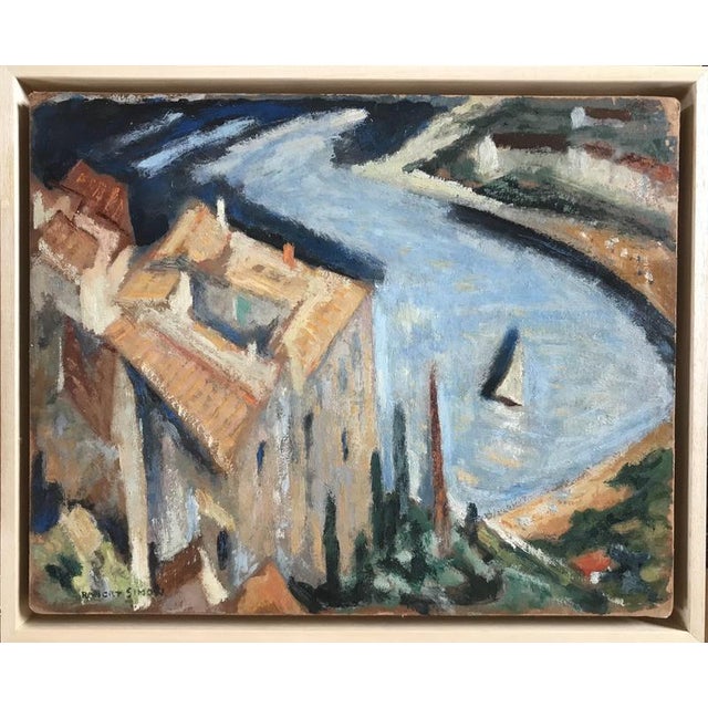 Robert Simon, ÈZE, 1952, Oil on Panel For Sale - Image 6 of 6
