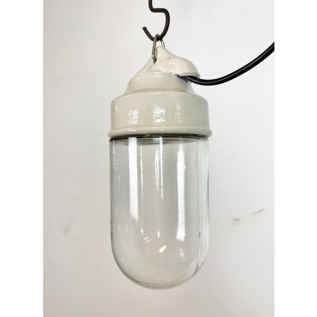 1970s Vintage White Porcelain Pendant Light, 1970s For Sale - Image 5 of 13