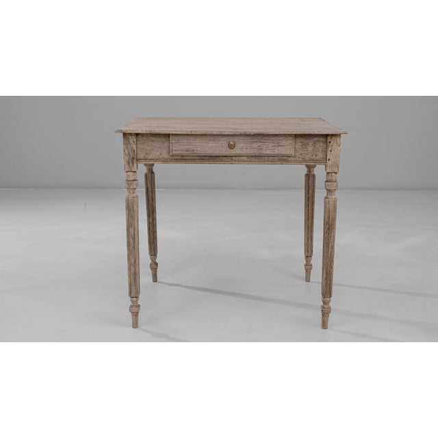 19th Century French Provincial Oak Side Table with Single Drawer For Sale - Image 4 of 18