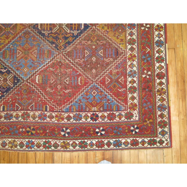 Mid-Century Modern 1920s Zabihi Collection Persian Colorful Tribal Accent Size Rug - 5' x 8'6" For Sale - Image 3 of 18