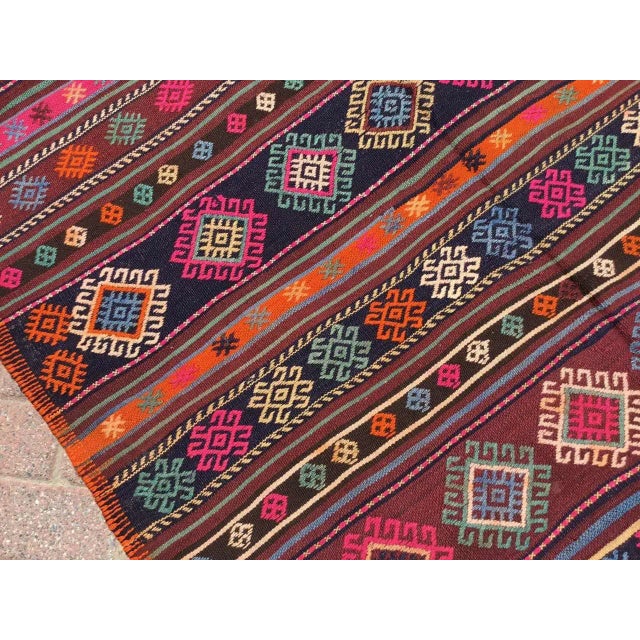 Textile Vintage Turkish Tribal Kilim Rug - 55" X 100" For Sale - Image 7 of 11