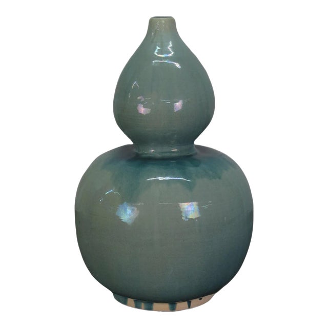 Turquoise Bottle Gourd Vase For Sale