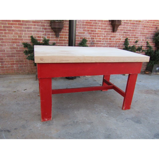 Vintage Butchers Block Table Kitchen Island 1950s For Sale - Image 10 of 12