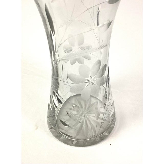 1990s Large Cut Glass Vase For Sale - Image 6 of 8