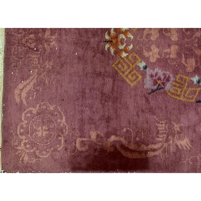 1920s, Handmade Antique Art Deco Chinese Rug 3.1' X 4.10' For Sale - Image 4 of 9