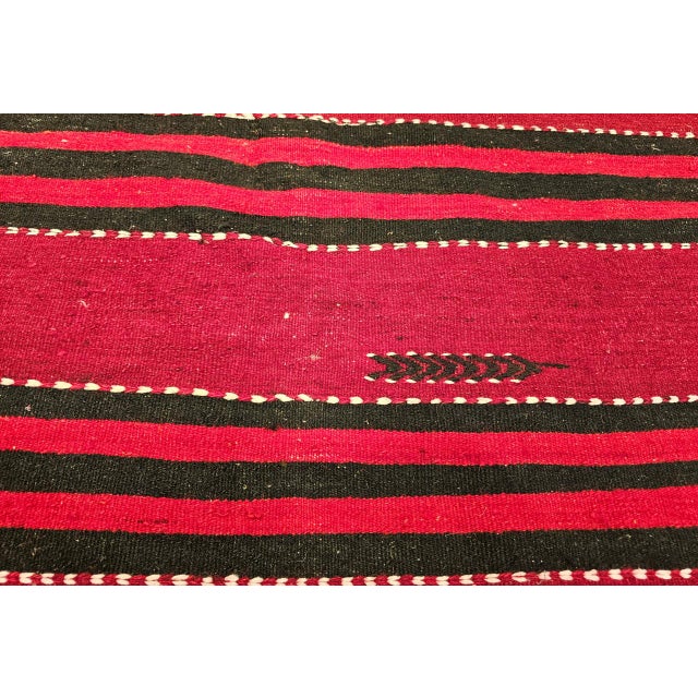 Vintage Turkish Hand Woven Kilim Runner, Wool & Cotton, Stripe Design, 3x12 For Sale - Image 15 of 15