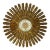 Vintage Circa 1969 Syroco Mid Century Modern Starburst Wall Clock in Antique Gold Finish For Sale