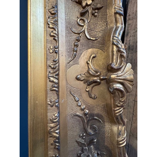 19th Century French Carved and Water Gilded Frame For Sale - Image 4 of 6